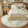 Vintage Floral Distressed Design Non-Slip Low-Pile Soft Thin Faux Wool Area Rug