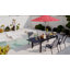 Table de salle à manger extensible d'extérieur, table de patio rectangulaire entièrement en aluminium avec verrous de sécurité et pieds réglables, L 106 po x l 35 po-469840505