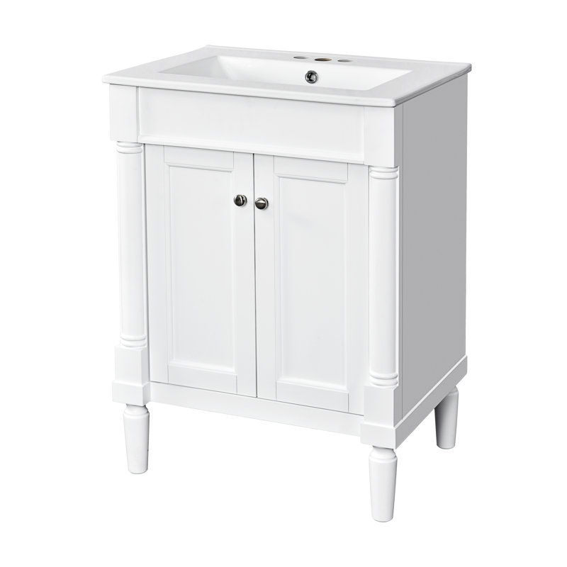 Meuble-lavabo 24 po avec lavabo supérieur, Blanc