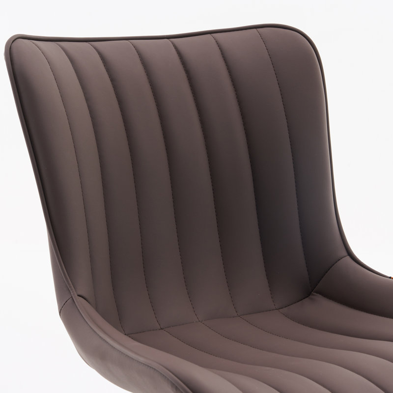 Swivel Adjustable Office Chair Ergonomic Faux Leather Desk Chair with Backrest Comfortable Padded Executive Chair for Home Office, Vanity Room