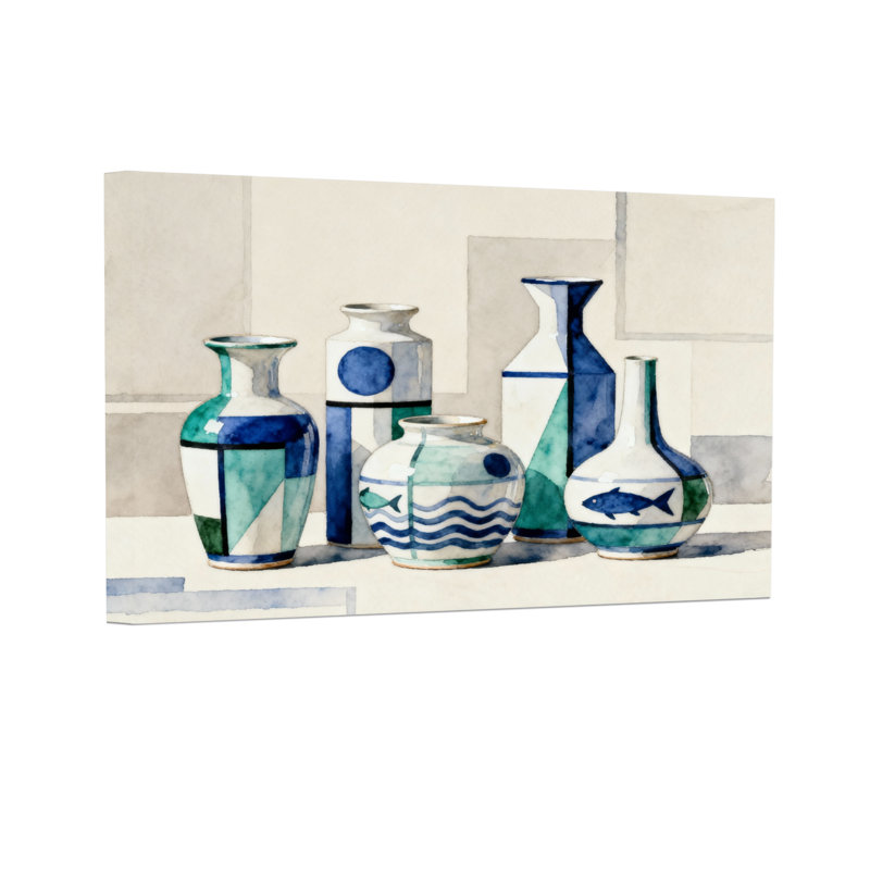 Collection de vases en céramique Fashion Blue and White, H 24 po x l 36 po