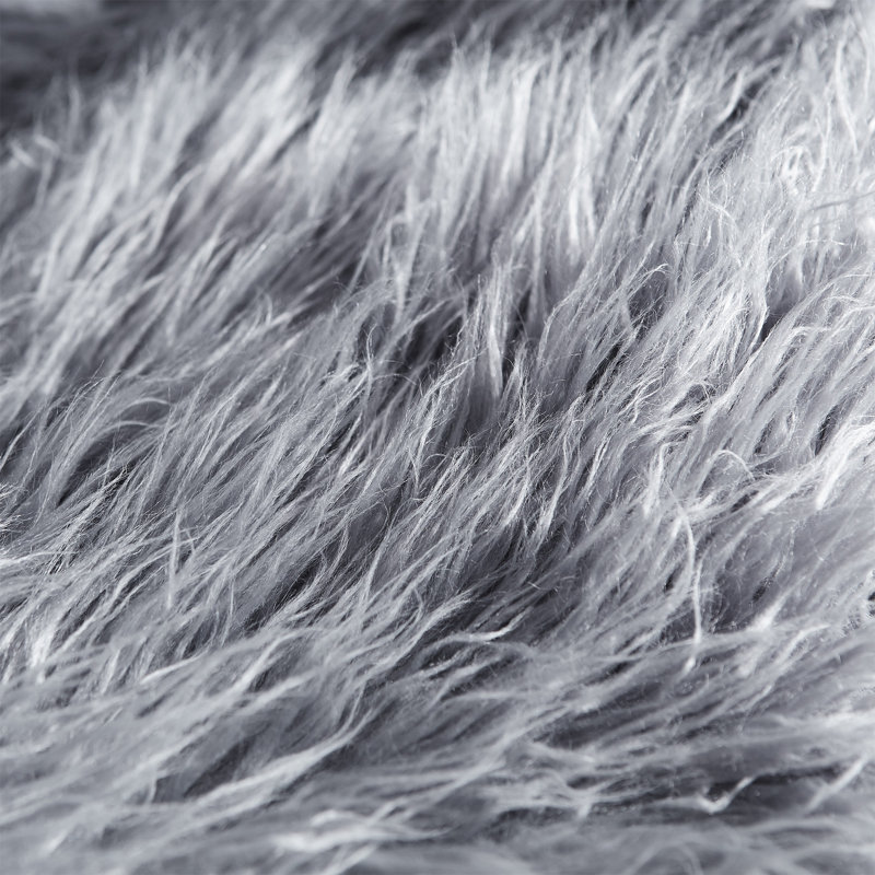 Giant Moon Chair - Mega Furry Plush, Dark Gray Faux Fur