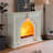 Beige Solid Wood Electric Fireplac