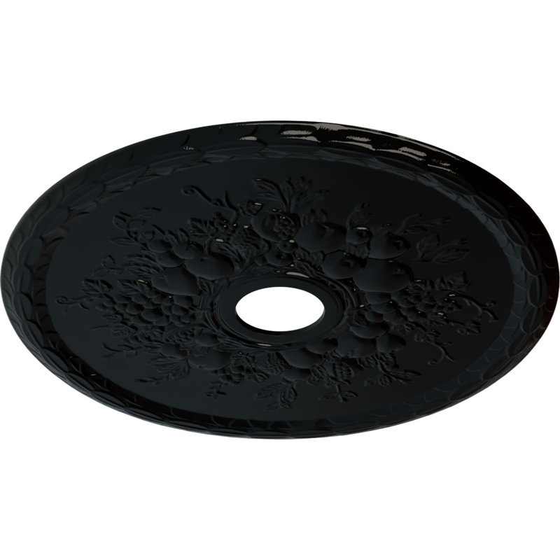 Endurathane Leandros Ceiling Medallion, 19 7/8"OD x 1 1/4"P (Fits Canopies up to 6 3/8"), Hand-Painted Steel Grey Finish
