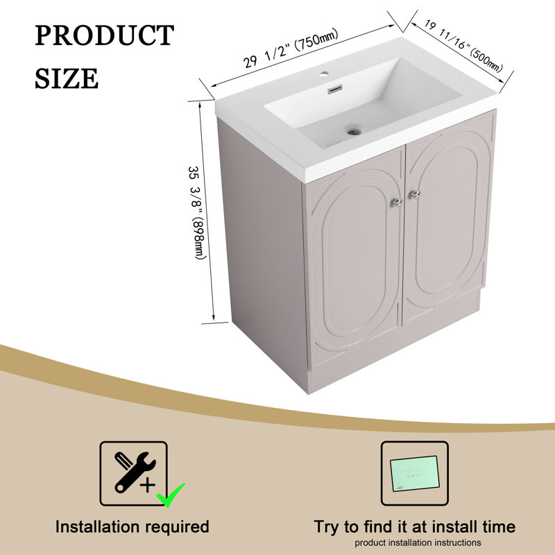 30'' Free standing Single Bathroom Vanity Set