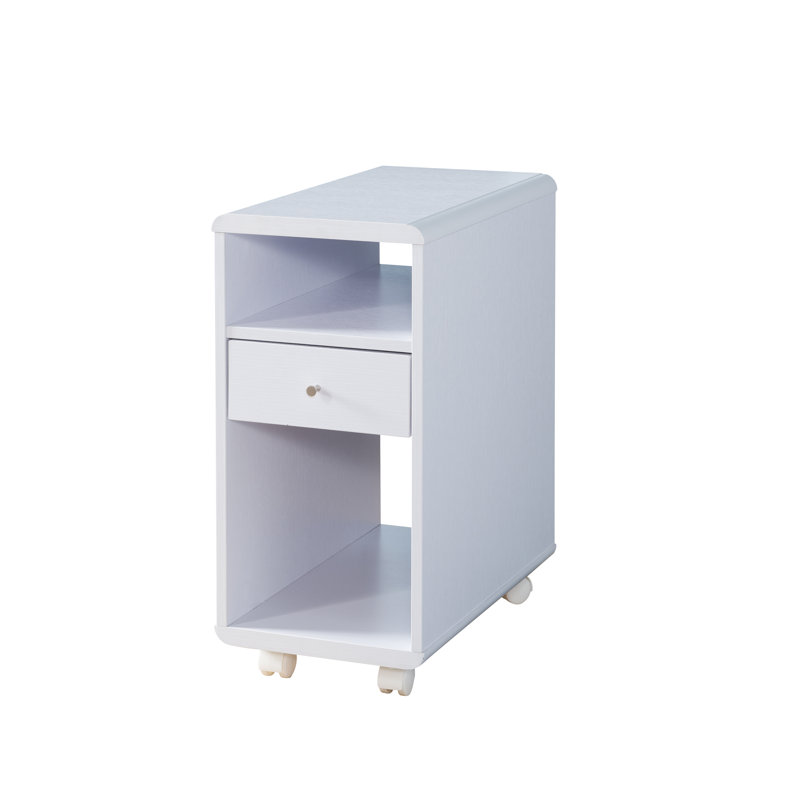 Duyen Side Table with Storage, White