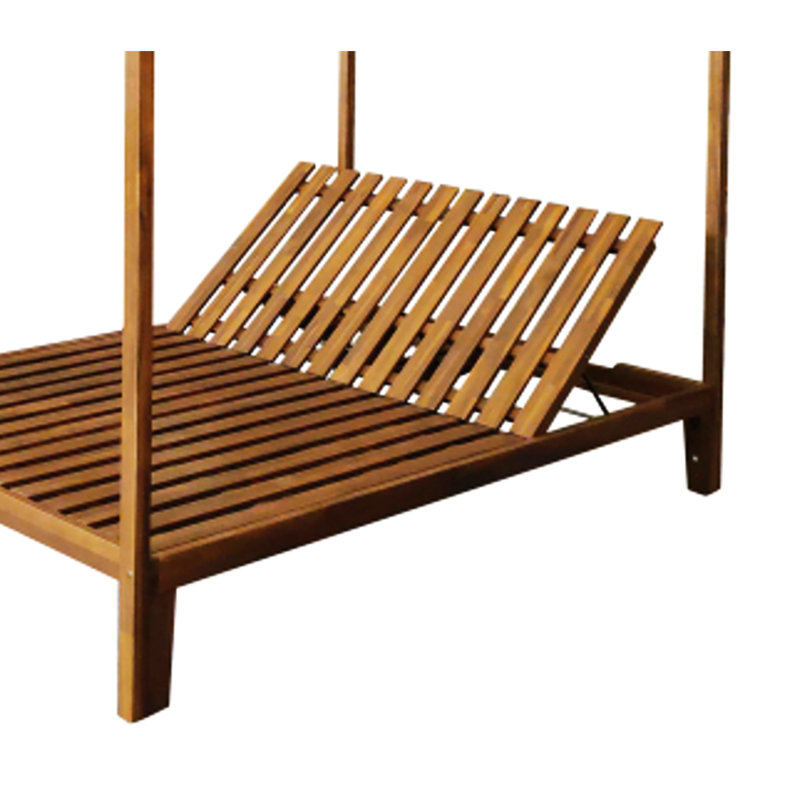 Lit de jour charmant, éléments d'eau, siège confortable, lit de jour à structure en bois avec attrait extérieur, caractéristiques imperméables, chaises longues,