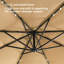 Parasol décalé 32 lumières DEL - Taupe Structure antirouille, parasol 100 po taupe Colorfast. Tissu robuste, brillant, facile à ajuster