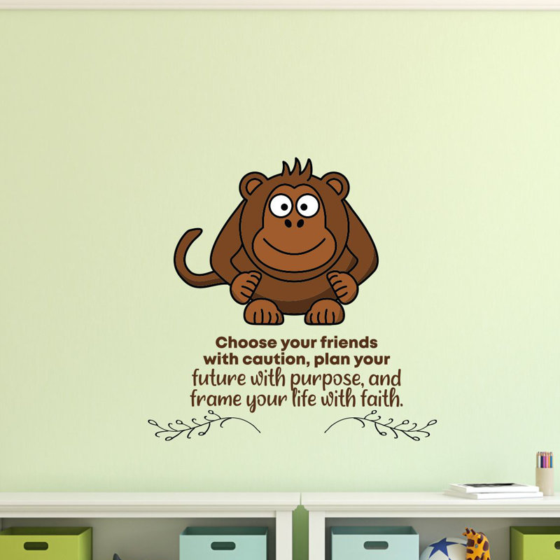Adhésif décoratif en vinyle Friends Monkey, H 30 po x l 30 po