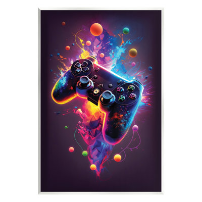 Au-622-Giclee " Bold Prismatic Gaming Controller " by CyberGeek Design