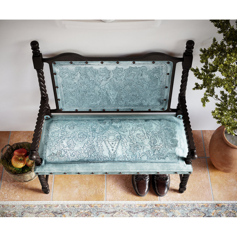 Colonial Leather Bench, Red
