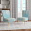 Chaise d'appoint rembourrée en velours pierre / marbre / fleur-73368815