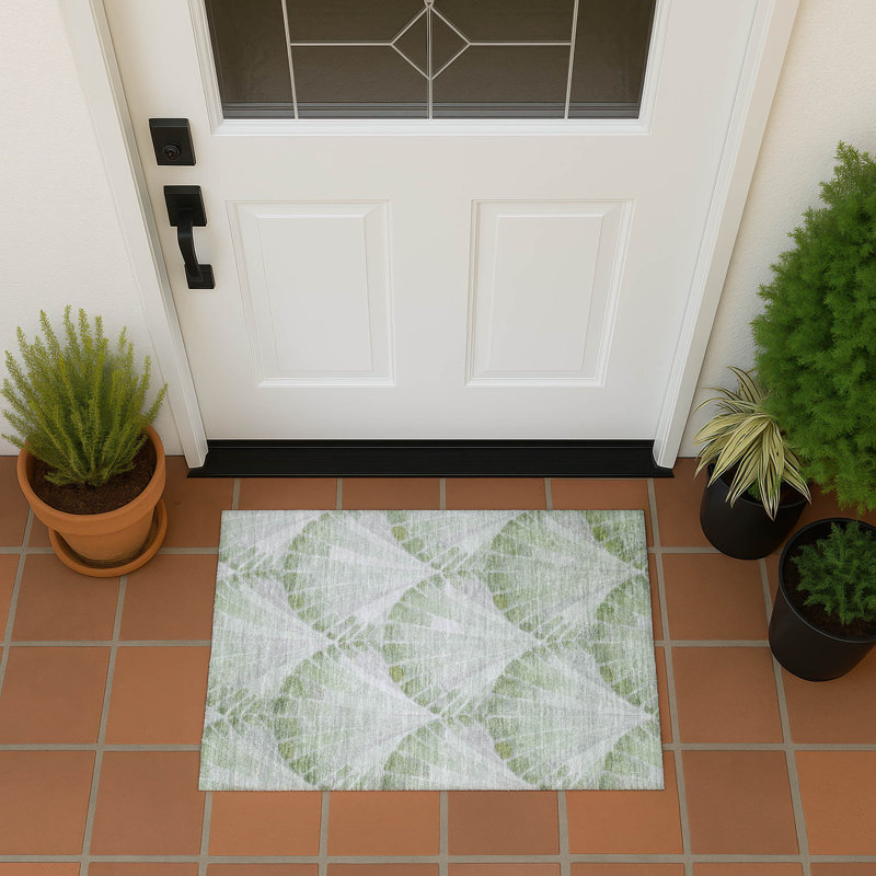 Machine Washable Indoor/Outdoor Lanphear ACN2401 Coastal Rug, Rectangle 1'8" x 2'6"