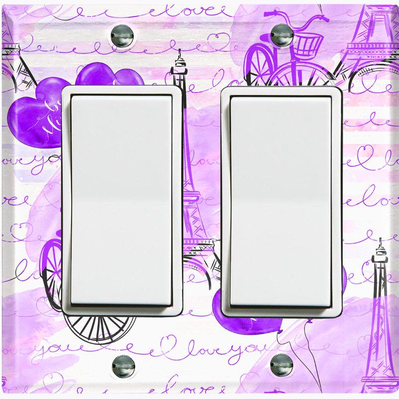 Plaque murale avec interrupteur à bascule imprimé 2 bandes
