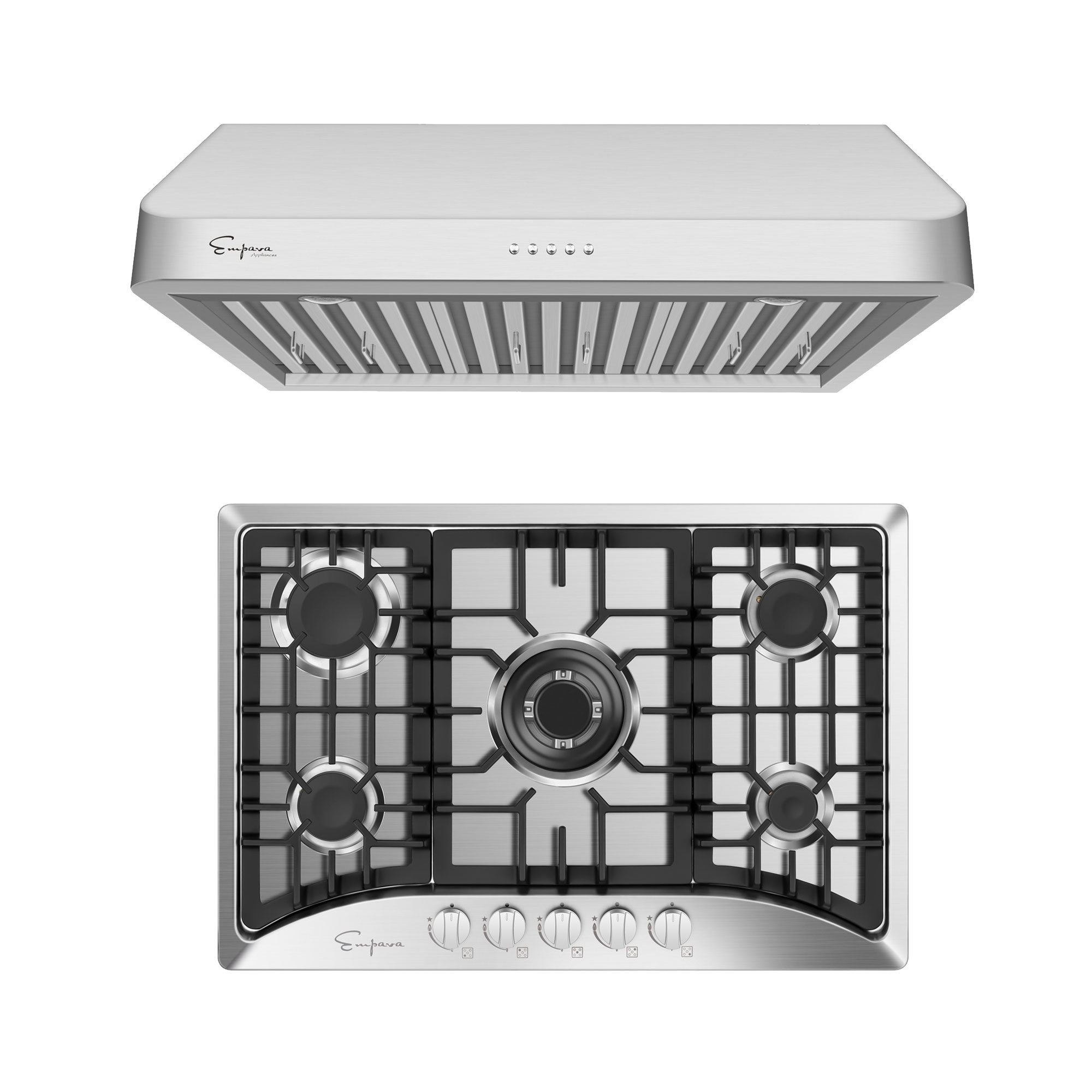Empava 2 Piece Kitchen Appliance Package with 29.92'' Gas Cooktop , and