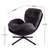 360° Swivel Chair, Dark Gray Chenille Fabric And Faux Leather. Metal Base. Comfortable For Relaxing, Reading. Bedroom, Office Chair Accent Enhancing Your Space With Leather-585912125