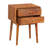 Nali Bedside Nightstand Table, 2 Drawers, Sandblasted Mango Wood, Brass Knobs-224069176