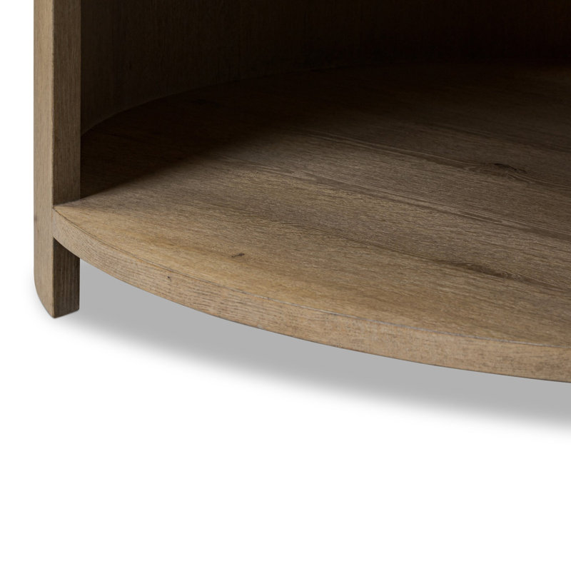 Table basse simple en bois massif Lovella, Chêne flottant