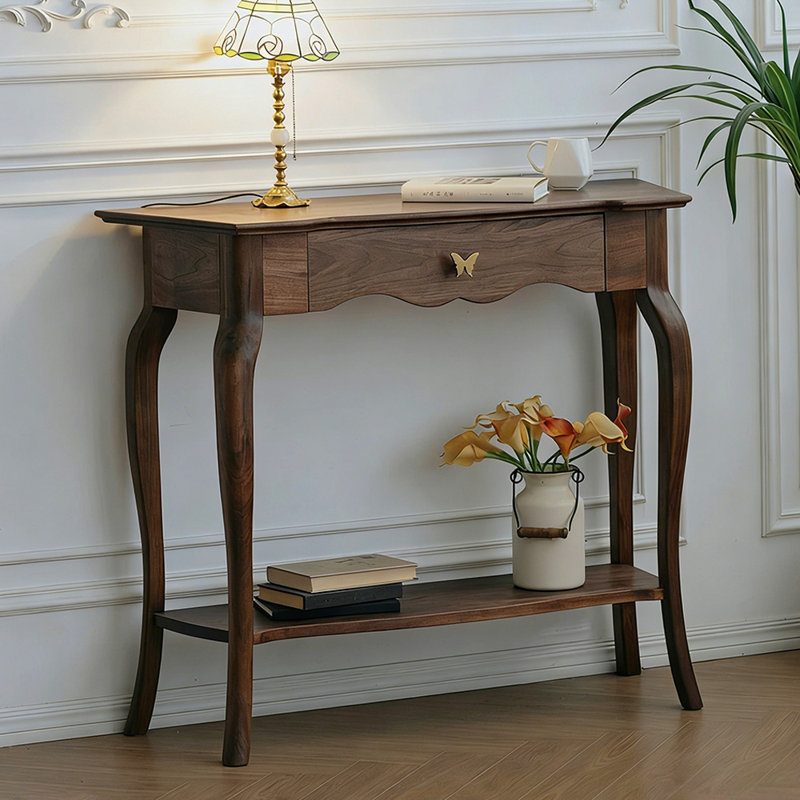 Console simple de style français, 33.5" H x 39.4" W x 13.8" D