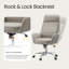 Fauteuil de bureau ergonomique à dossier haut COLAMY en cuir kaki-134973755