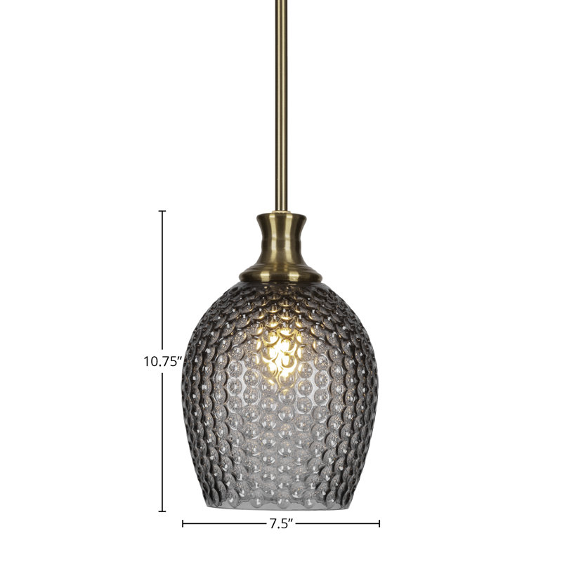 Luminaire suspendu à tige Zola, Laiton New Age