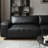 Black Genuine Leather Modular Sofa cushion couch-1400280360-1400280366