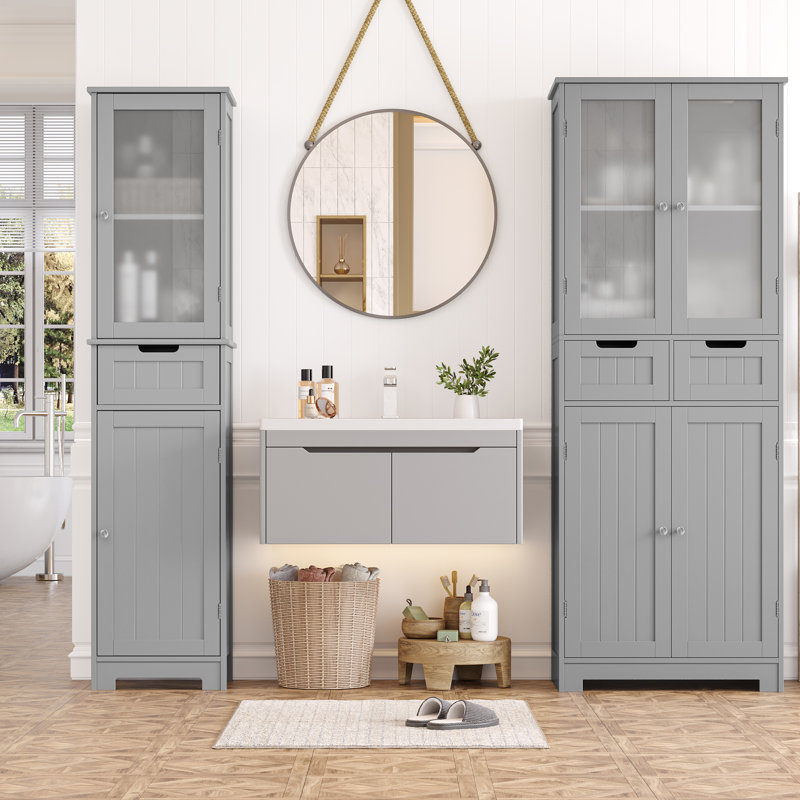Armoire à linge autoportante 2 pièces, Grey 