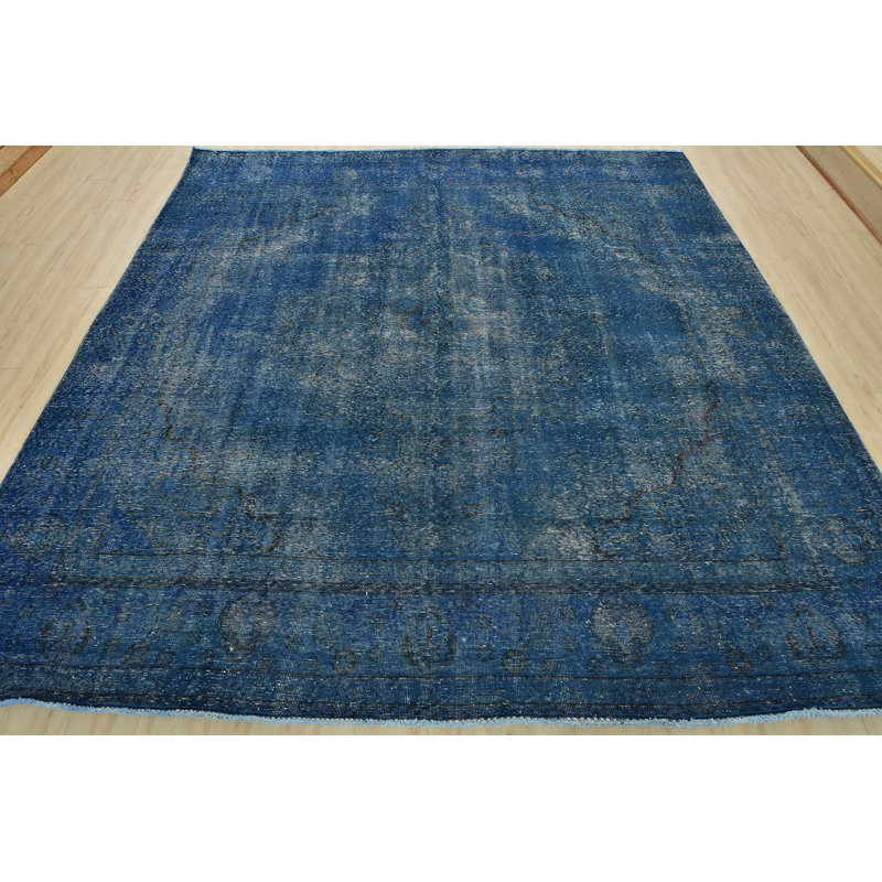 Tapis bleu unique de 9 pi 7 po x 9 pi 10 po