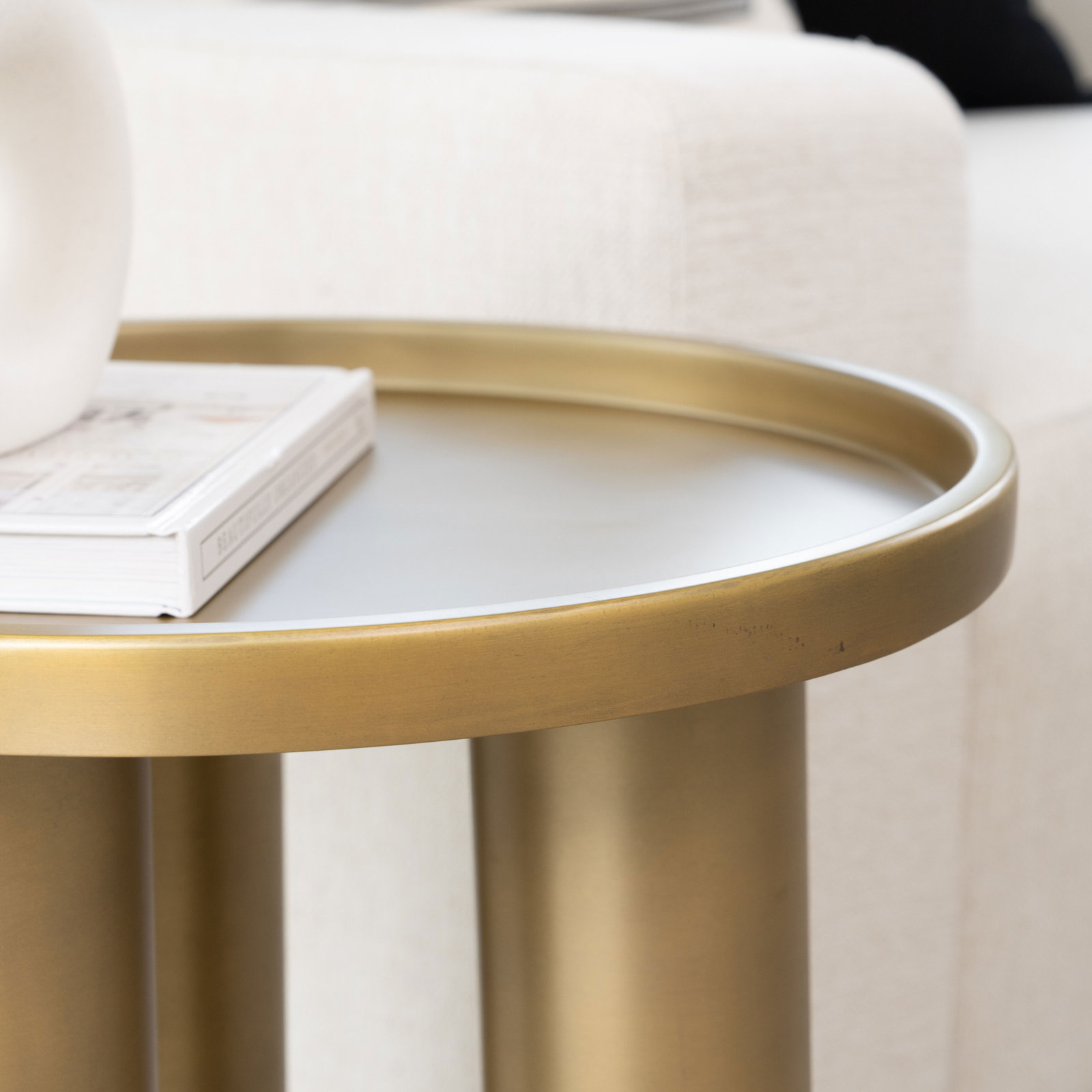 Isthia End Table, Industrial Brass
