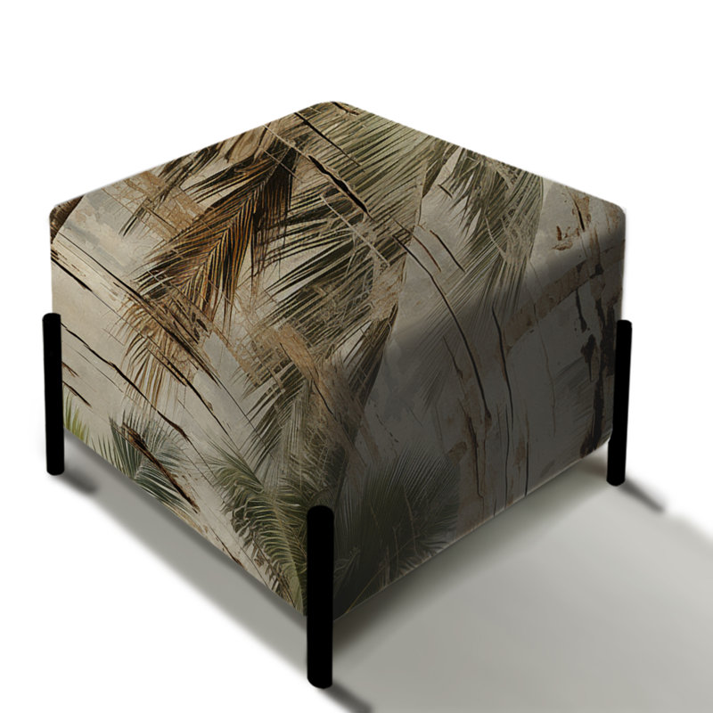 Toile flottante motif tropical - repose-pieds carré tropical