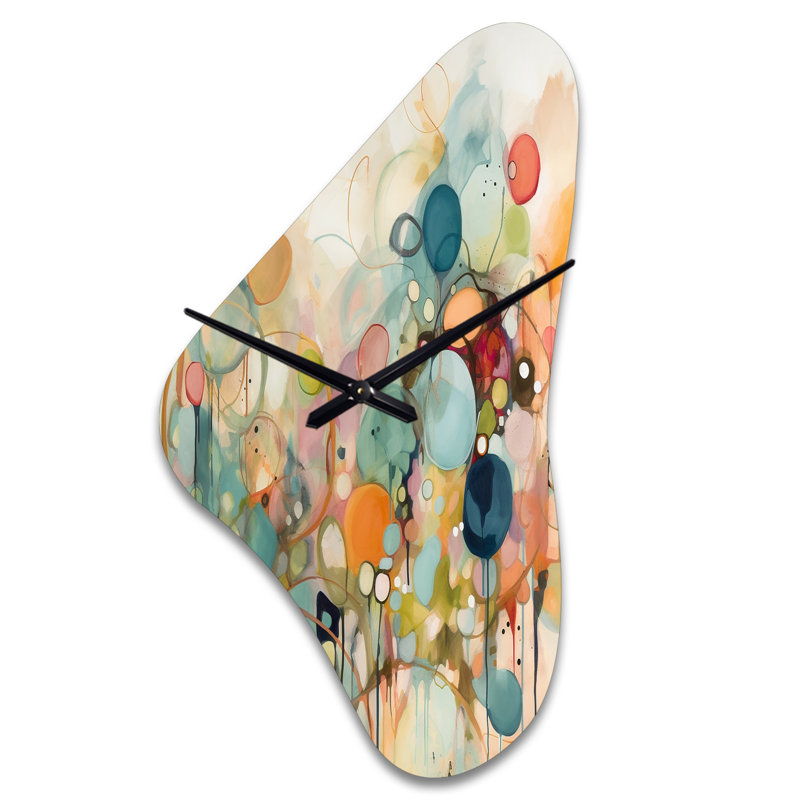 Grande sculpture d'horloge murale rose Richmal - Boomerang, Grand