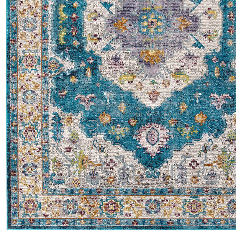 Tapis à motif floral vieilli 5 x 8 Succès Anisah par Modway