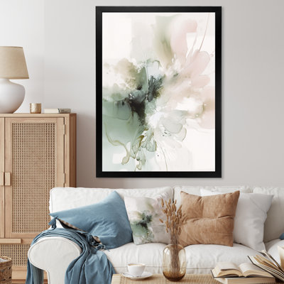 Green And Cream Essence Of Modernity I - Abstract Marble Wall Decor