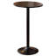 Table de bar élégante en métal noir pour l'ameublement, plateau rond de 24 po, pieds réglables, table moderne de 40 po, plateau avec détails intérieurs