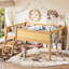 Lit double mezzanine double avec rangement, panneau de fibres à densité moyenne de style moderne pour la maison des enfants