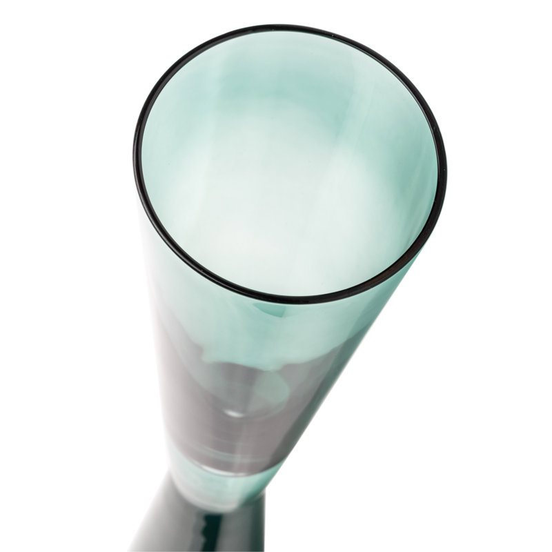 Elegant Green Glass Champagne Flutes - Set of 4
