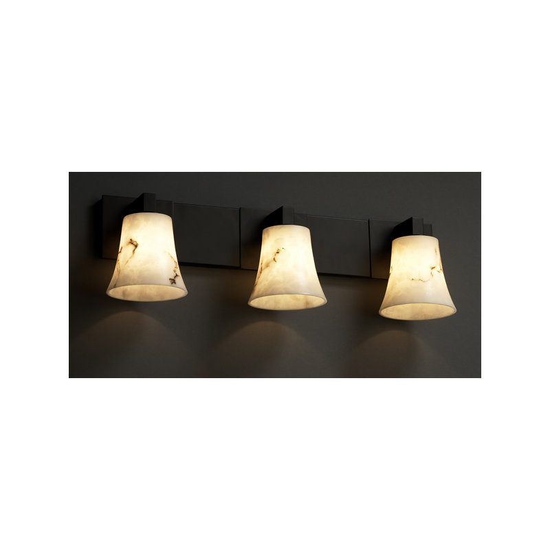 Éclairage modulaire pour meuble-lavabo 3 lumières LumenAria, Bronze foncé, Carré avec rebord plat
