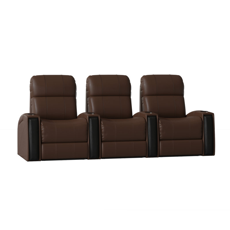Rangée de sièges de cinéma maison (rangée de 3), Cappucino classique, Manuel