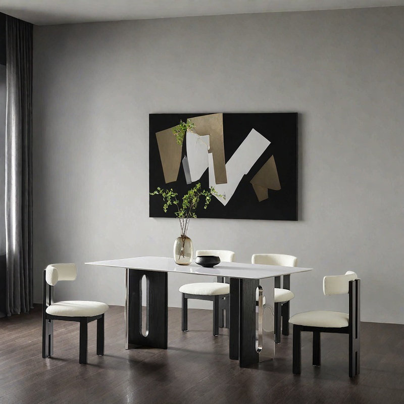 Ensembles de table de salle à manger légers et luxueux., H 29,53 po x L 78,74 po x l 35,43 po