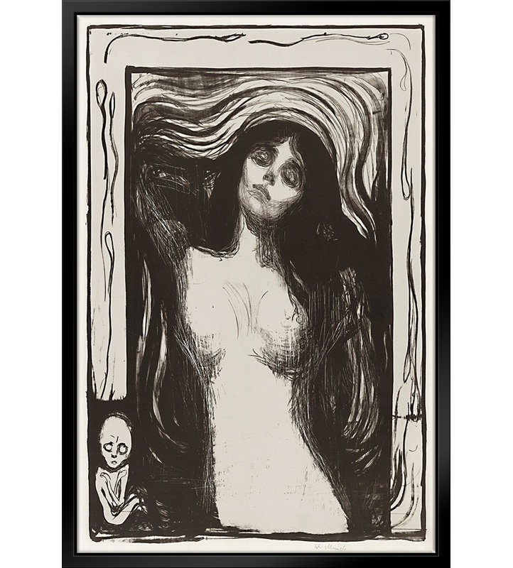Madonna Liebendes Weib (1895) par Edvard Munch - cadre flottant, impression sur toile, L 11 po x H 14 po