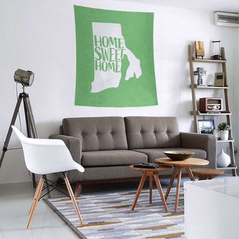 Tapisserie murale Home Sweet Rhode Island, H 27,5 po x l 37,5 po, Vert