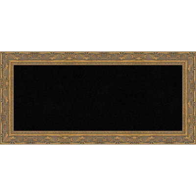 Filigree Gold Framed Corkboard, Black Cork Bulletin Board, Organization Board, Pin Board