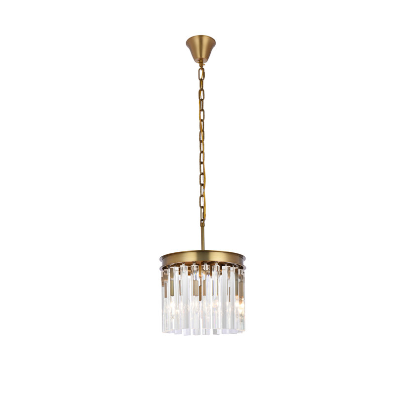 Lustre classique / traditionnel à 3 lumières en cristal Dahlonega, H 10 po x l 12 po x P 12 po