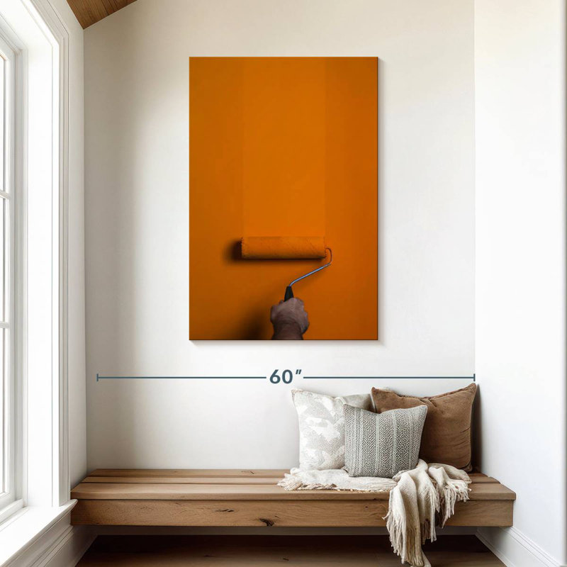 Orange Paint Roller, 45" H x 30" W