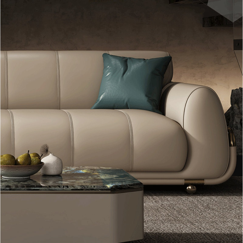 Modern Minimalist Creative Sofa, Off-white, 31.5" H x 119.29" W x 39.37" D, Silver