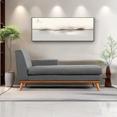 Chaise longue en tissu doux avec assise profonde