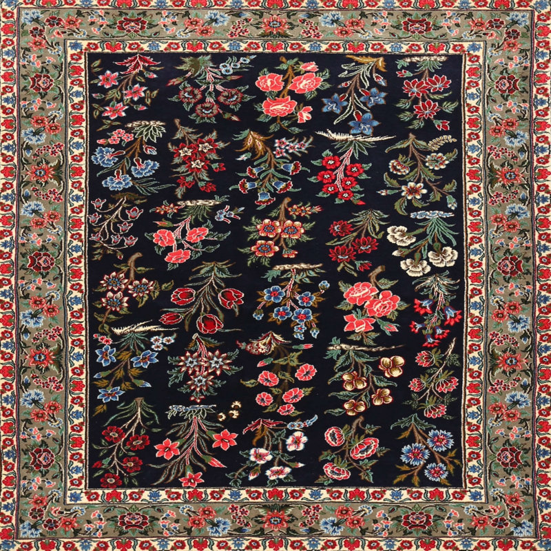 Tapis bleu/rose/brun traditionnel Psomas, Rond 6 pi