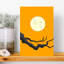 Vol lunaire fantomatique, chauve-souris, oiseau, paysage d'automne, affiche murale minimaliste et abstraite-1232758571
