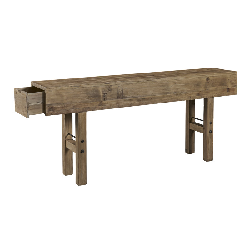Console cachée en bois massif 84 po