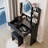 Round LED Mirror Vanity Table + Soft Cushion Stool Set, Large Mirror, Touch Switch, 3 colors, Adjustable Brightness, Large Desktop-479551090